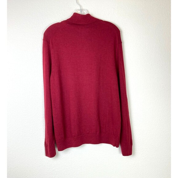 Banana Republic Women's Turtleneck Sweater Size XL Burgundy 100% Merino Wool - Picture 4 of 5